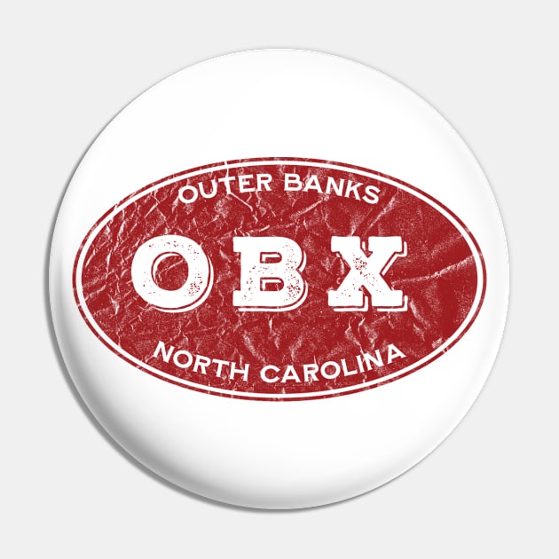 OBX Oval in Distressed Red Pin by YOPD Artist