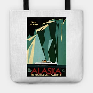 Alaska Taku Glacier Art Deco Advertisement Vintage Steamship Tote