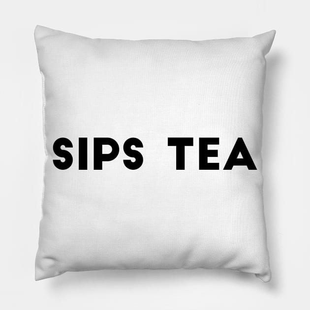 Sips Tea Pillow by WildSloths