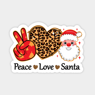 Peace Love Santa Christmas Magnet