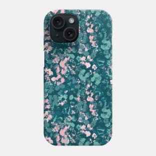 Pink and Teal Splashed Flowers Phone Case