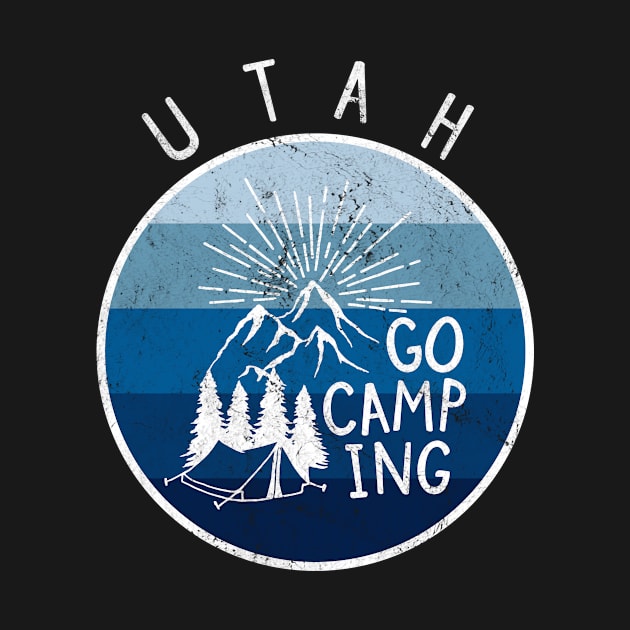 Utah USA Retro Vintage Camping Nature Mountains by JKFDesigns