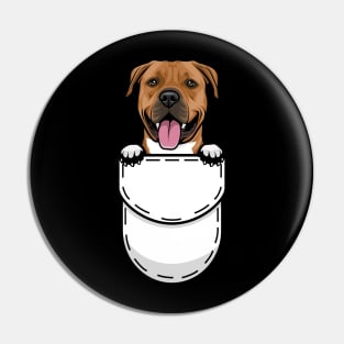 Funny American Staffordshire Terrier Pocket Dog Pin