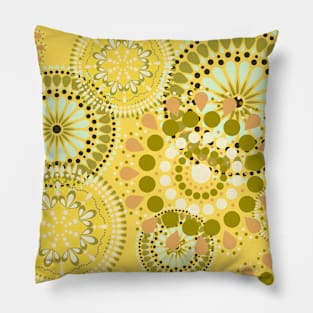 Hippie motif yellow Pillow