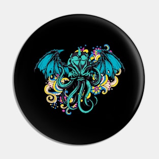 Cthulhu Floral Ornament Sea Monster Horror Pin