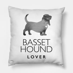 Basset Hound Dog Lover Gift - Ink Effect Silhouette Pillow