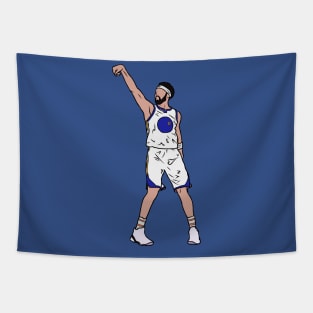 Klay Thompson Holds The Release Tapestry