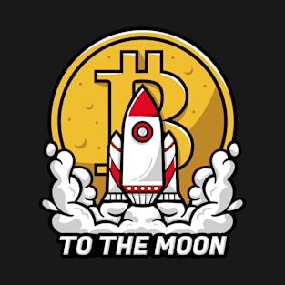 rocket bitcoin to the moon T-Shirt