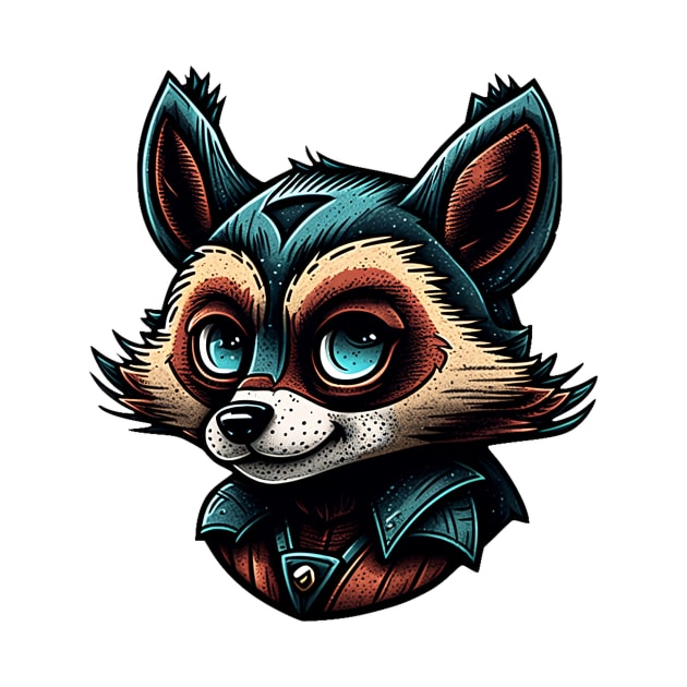 Cartoon style raccoon by stkUA