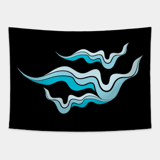 blue cloud in black sky Tapestry