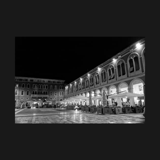 Evening in the Plaza, Split - BW by BrianPShaw