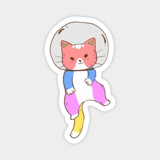 Colorful Space Cat Magnet