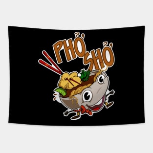 Pho Sho - Cartoon Pho Vietnamese Soup Bowl Tapestry