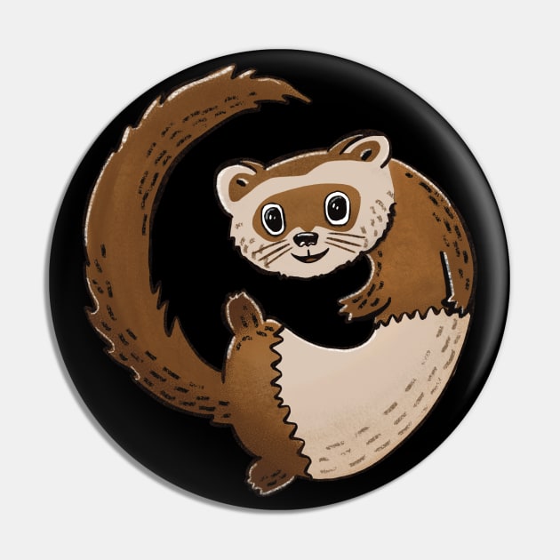 Cute Chocolate Ferret Illustration Pin by SubtleSplit