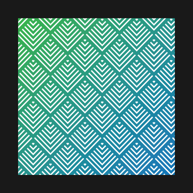 Geometric Blue and Green Pattern by greenoriginals