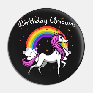 Birthday Unicorn Magical Party Colorful Rainbow Pin