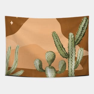 Watercolor Desert Landscape Night Tapestry