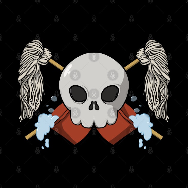 Janitors crew Jolly Roger pirate flag (no caption) by RampArt