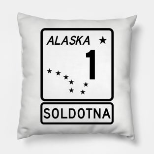 Alaska Highway Route 1 One Soldotna AK Pillow