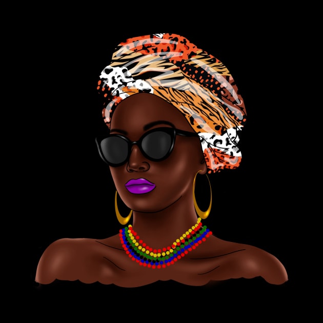 African Melanin Woman, African Pattern, Black Beauty by dukito