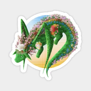 Kawaii Flower Dragon - With Background Magnet