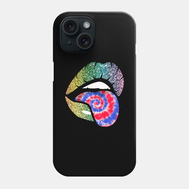 Funny Tie Dye Tongue a Summer Cute Phone Case by drag is art