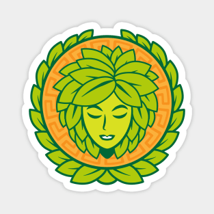 Floral Woman head logo Magnet