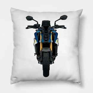 Blue GSX S1000 Front View Illustration Pillow