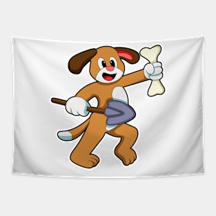 Dog with Bone & Shovel Tapestry