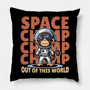 Space monkey astronaut chimp Pillow