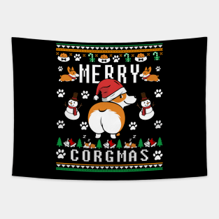 Merry Corgmas Christmas Sweater Tapestry