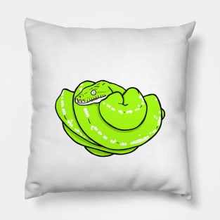 Green Tree Python Snake Pillow