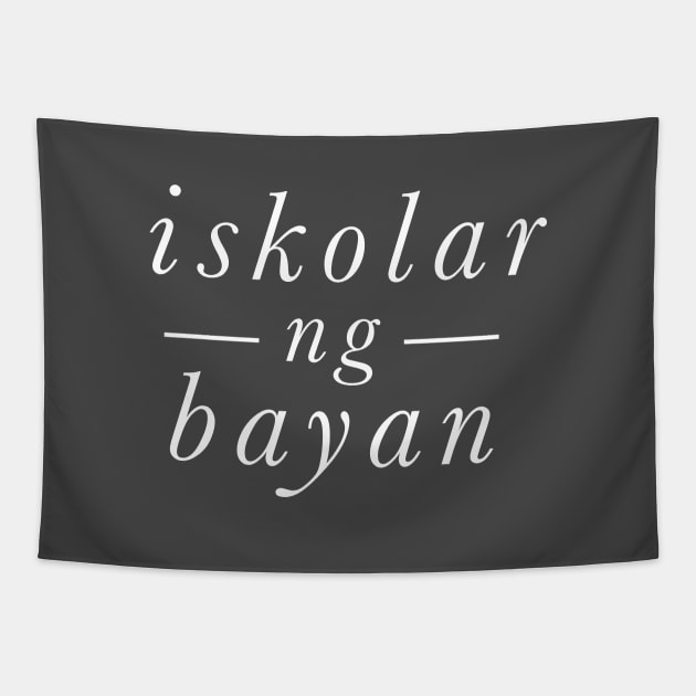 iskolar ng bayan - white text Tapestry by MplusC