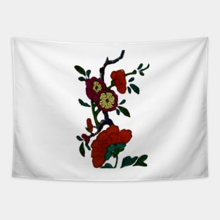 Flowering tree branch Tapestry