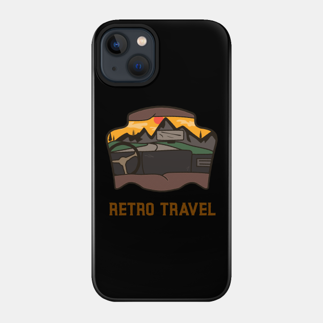 Retro sunset in a car - Adventure - Phone Case