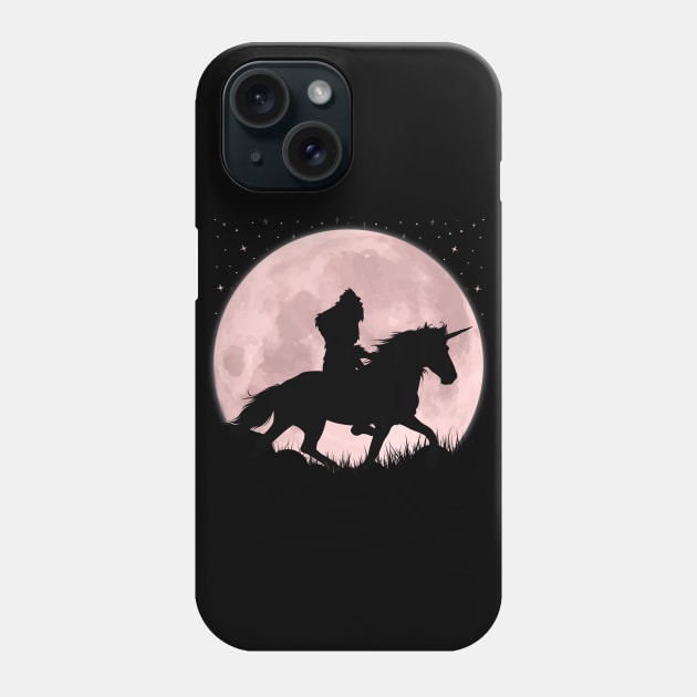 Bigfoot Rding Unicorn Phone Case by Tesszero