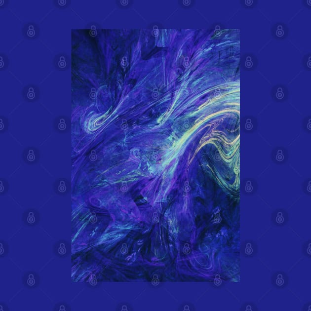 Blue Liquid Splash Neon Swirl Abstract Artwork by love-fi