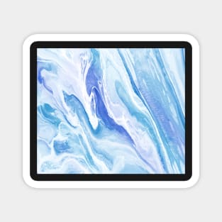 Blue and White Abstract Painting Magnet