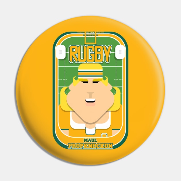 Rugby Gold and Green - Maul Propknockon - Hazel version Pin by Boxedspapercrafts