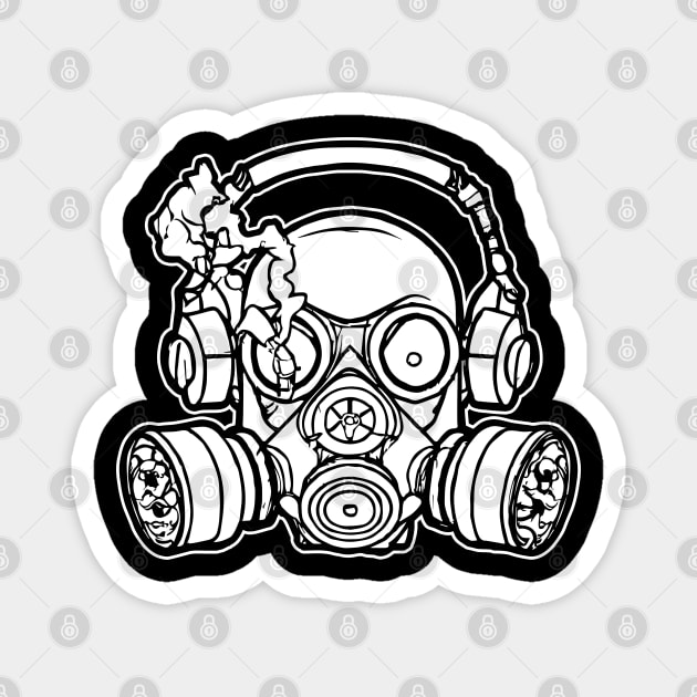 Gasmask DJ Soundsystem Rave Magnet by T-Shirt Dealer