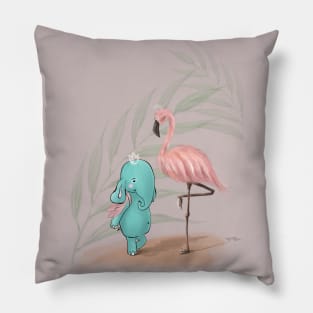 Elephant Tiffan & flamingo Pillow