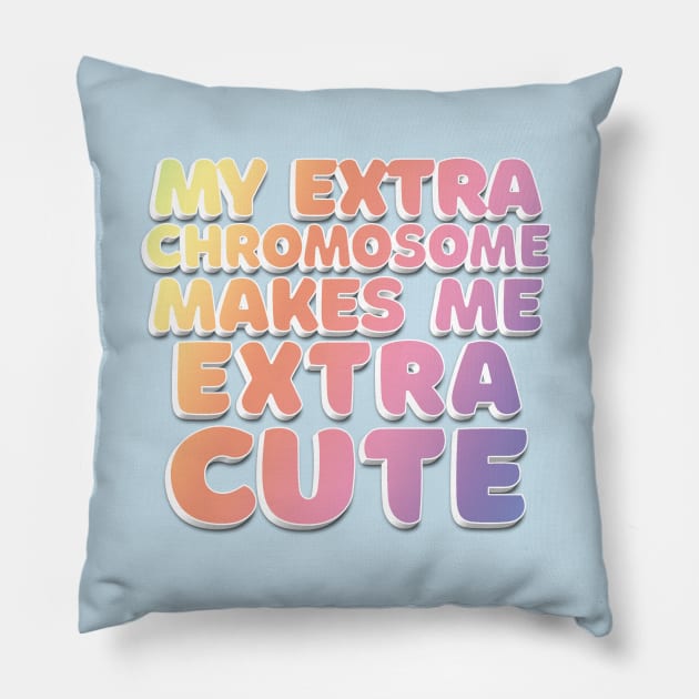 Down Syndrome Awareness Trisomy 21 Chromosome Pillow by DankFutura