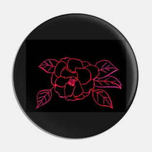 Rose Line Drawing Illustration with black Background Pin