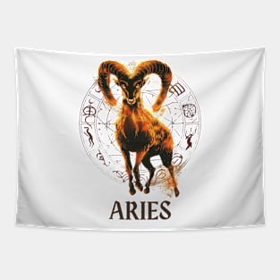 Aries Zodiac Sign Tapestry