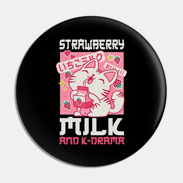 Strawberry Milk And K-Drama Japan Japanese Anime Pin by CrissWild