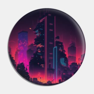 Cyberpunk City By Night Pin