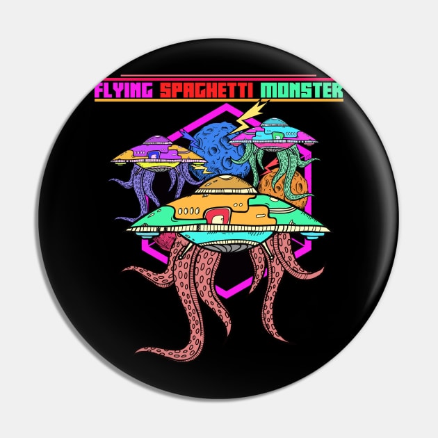 FLYING SPAGHETTI MONSTER Pin by theanomalius_merch