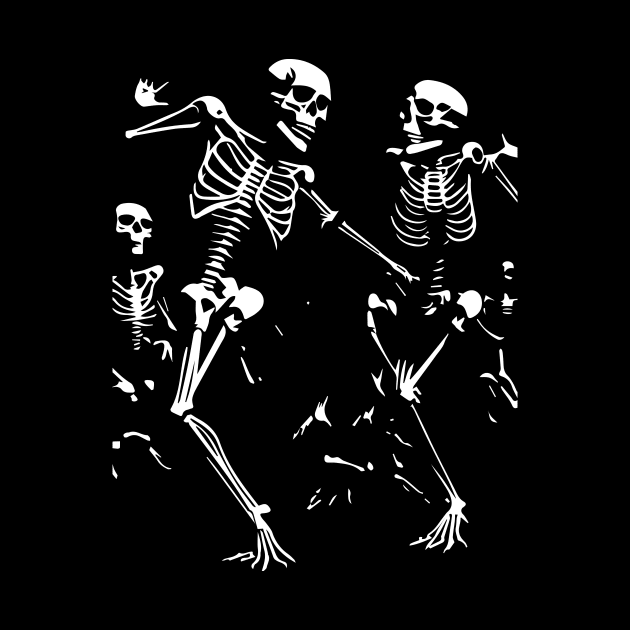 Funny skeletons dancing at the disco by lkn