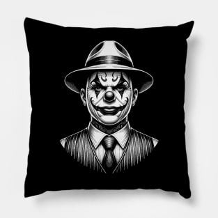 Pencil Art of Gangster Clown Pillow