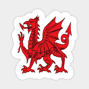 The Red Dragon or Y Ddraig Goch Isolated Vector Art Magnet